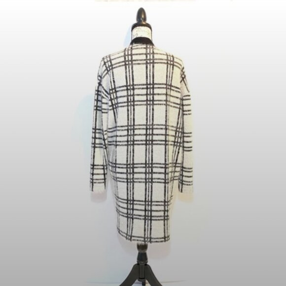 SANCTUARY | Open Front Flyaway Cardigan Sweater Duster Windowpane (Size S) - Picture 4 of 12